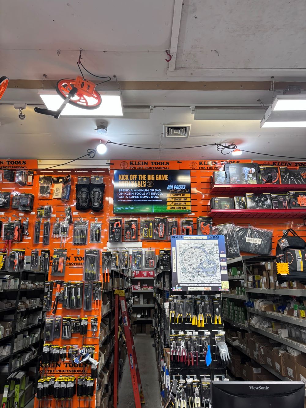 Tools, testers, and stocked product for South Fork jobs.
